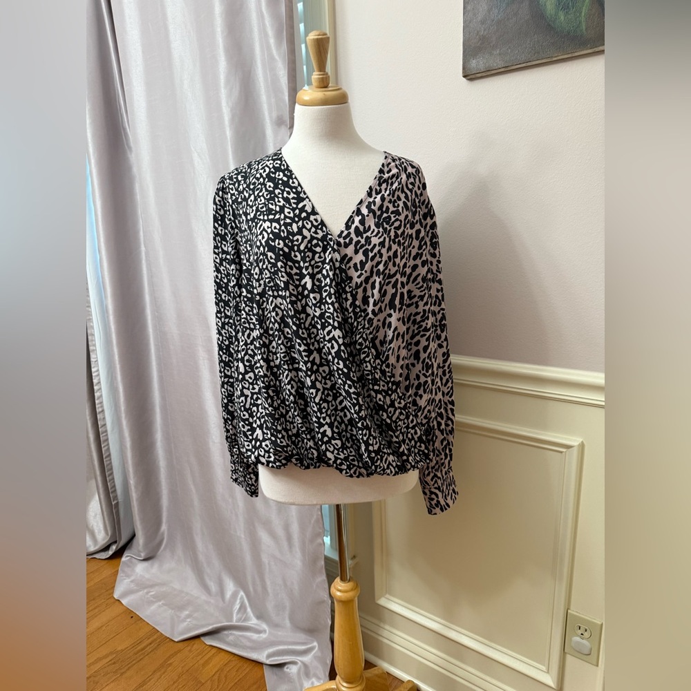 Leopard Print Wrap Top